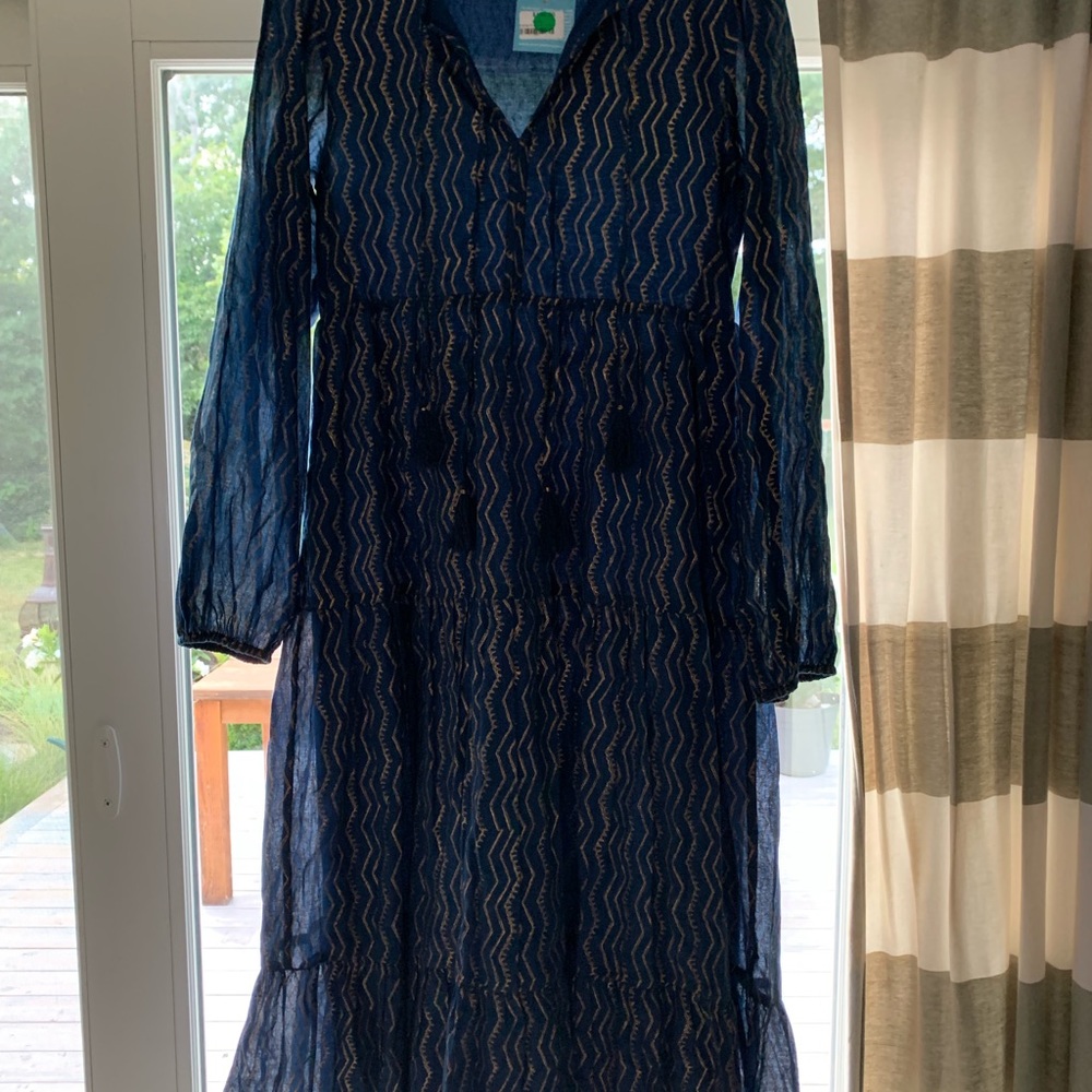 Oliphant Maxi Dress   Navy/Gold